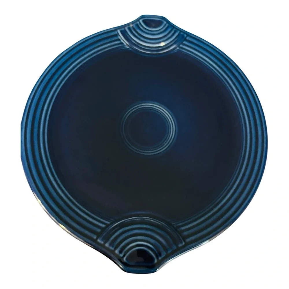 Fiesta Sapphire Blue Art Deco platter cake plate